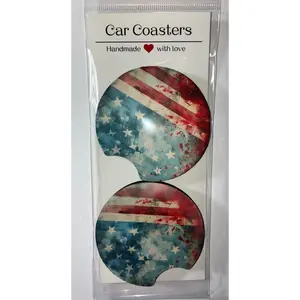 American Flag car coasters