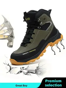 Super Protective Labor Shoes Anti-Smash Anti-Puncture Wear-Resistant Waterproof for Mountaineering Ideal for Construction Sites Suitable for Male Workers Comfortable and non-Slip Christmas gift Footwear Boy Closed Bridal Bedroom