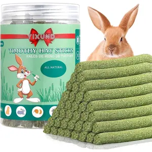 Timothy Hay Sticks Treats for Rabbits,40Pcs Bunny Chew Toys Guinea Pig Toys Hamster Toys Molar Teeth Natural Handmade for Chinchilla Rat Gerbil and Other Small Animals