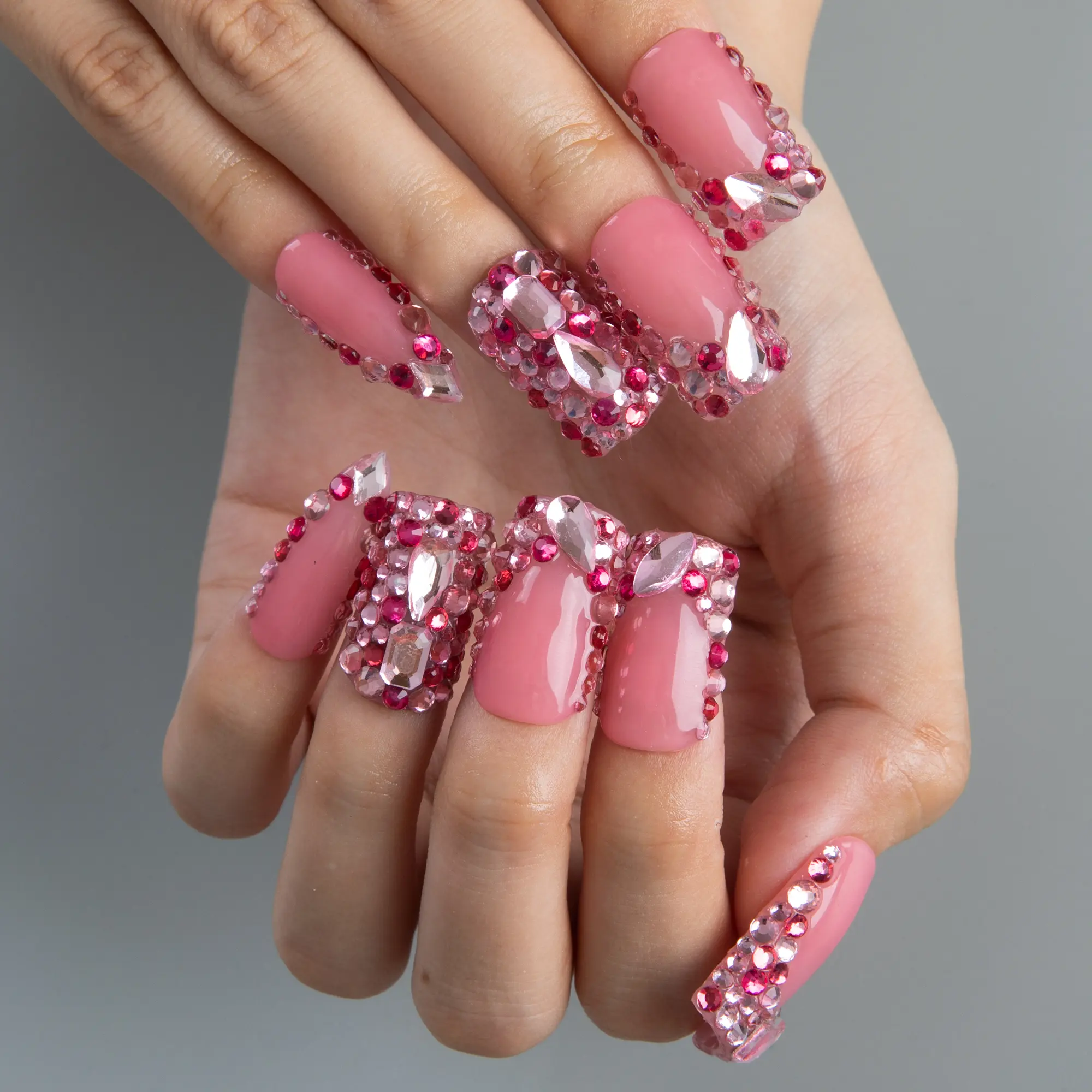 Lovful | NEW DROP Collection Handmade Acrylic Press On Nails | 10PCS Reusable | Salon Quality 3D Flower Rhinestones #DealsForYouDays