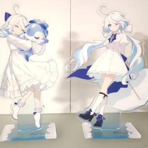 Genshin Impact Anime Peripherals Water God Furina Acrylic Kawaii Standing Plate Tabletop Decoration Toy Otaku Birthday Cute Gift