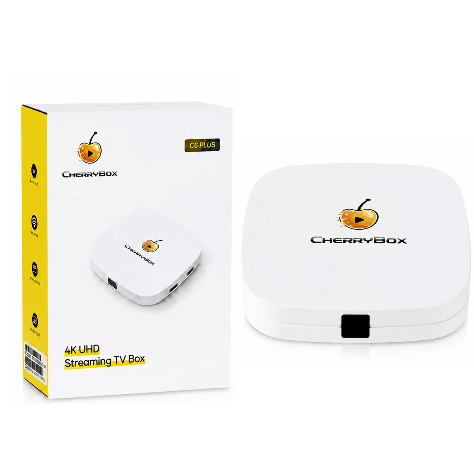 CHERRYBOX 2026 C6 Plus, 4GB RAM, 64GB ROM, Includes Power Cord, HDMI Cable, User Manual and Remote Control
