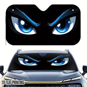 Blue Angry Eye Car Sunshade, Foldable Design, Includes 4 Suction Cups, Easy Installation, Suitable for Cars Suvs Trucks, Durable Material, Front Window Sun Shade For Car