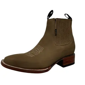 A&A MENS BOOTS,ESTILO ALDO, BOTIN PARA CABALLERO, SUELA DE CUERO , COLOR AVELLANA, PIEL NOBUCK