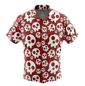 Skull Emblem Fire Force Hawaiian Shirt | Cool Summer Anime Vibes for Men & Fans