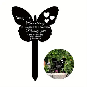 Memorial Daughter Plaque Stake, Waterproof Acrylic Headstone, Memorial Stakes Graveyard Decoration, Suitable for Cemetery Memorial Garden Stakes