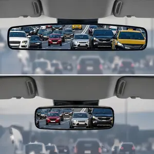 17” Panoramic Rear View Mirror – Universal Wide Angle Rear View Mirror for Car/SUV/Truck, Large Rearview Extender for Safer Driving & Parking