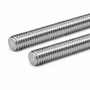 M6 Threaded Rods 304 Stainless Steel, Thread Stud Bar 1mm Pitch 300mm Length Long Right Hand Threaded Screw for Beaded Garden Stake Rods Construction Plumbing DIY(2 pcs)