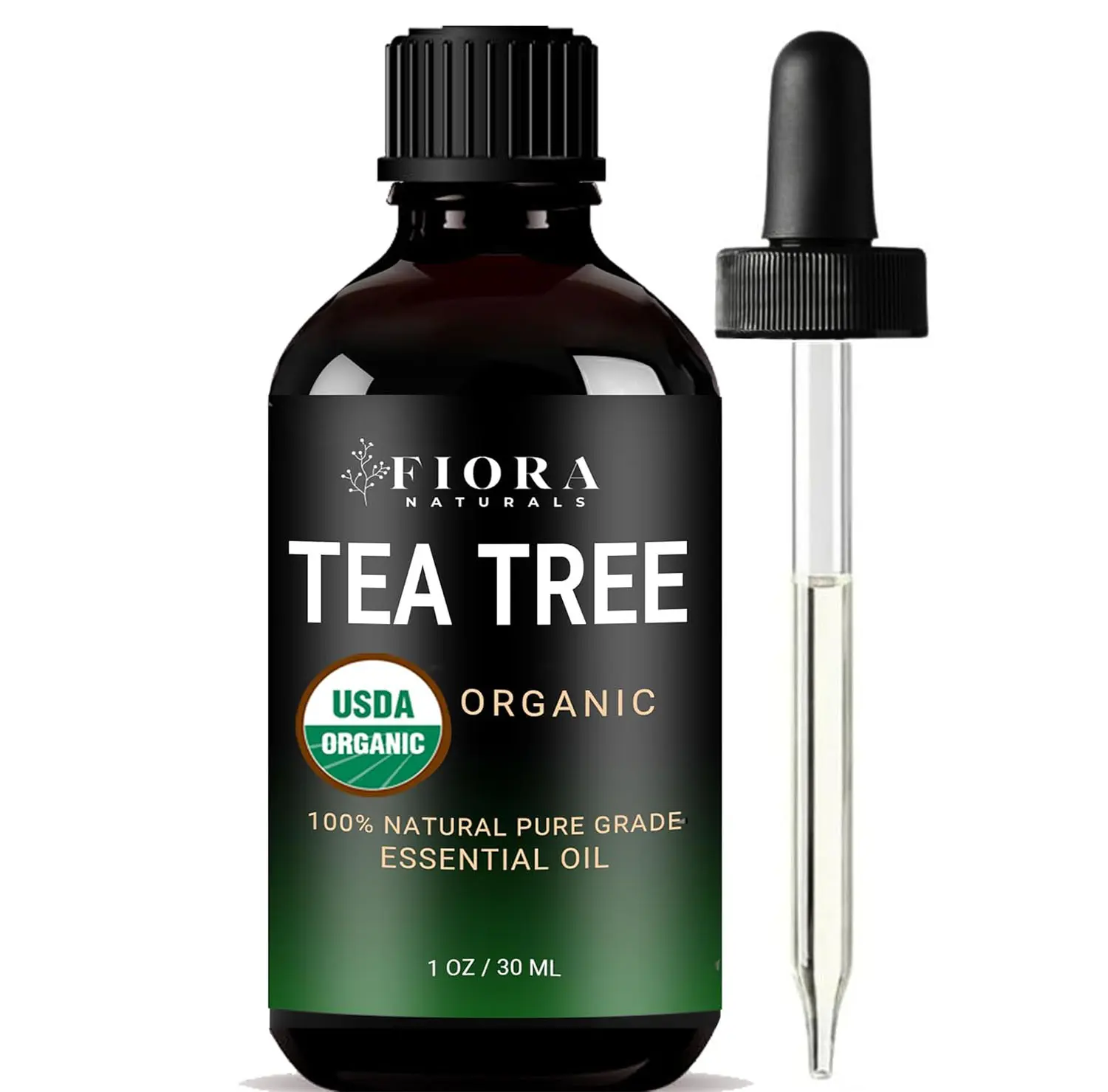 Tea Tree Oil – 100% Pure Organic Tea Tree Essential Oil for Skin, Face, Hair, Scalp, Nails, and Toenail – 1 fl oz - By Fiora Naturals