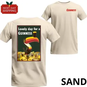Lovely Day for a Guinness T-Shirt, Retro Toucan Beer Graphic Tee for Men and Women, Vintage Irish Pub Stout Lover Gift, Premium Cotton Shirt