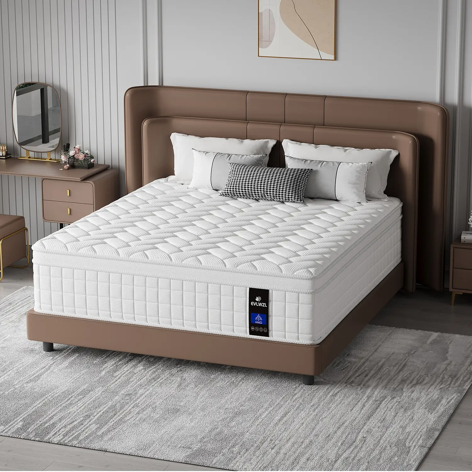 【sleep】10/12 Inch Twin, Full, Queen, King Mattress Memory Foam And Spring, Hybrid MattressMedium Firmness, Lumbar Support, For Home Rooms Hotels, Boxe