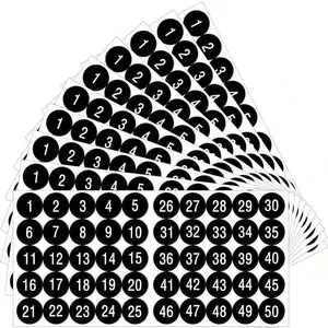 3 Sheets Numbers Stickers 1-50 Vinyl Material Waterproof Labels, Self-Adhesive Continuous Numbering, Indoor Outdoor Inventory Management