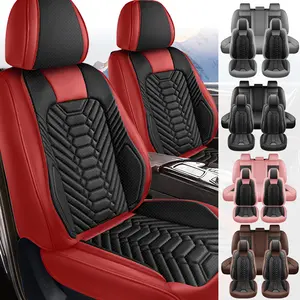 Car Seat Covers Custom Fit 2007-2024 Chevy Silverado GMC Sierra 1500 2500HD 3500HD Cab Extended Cab Crew Cab Waterproof Leather Cushion Full Set for Pickup Truck