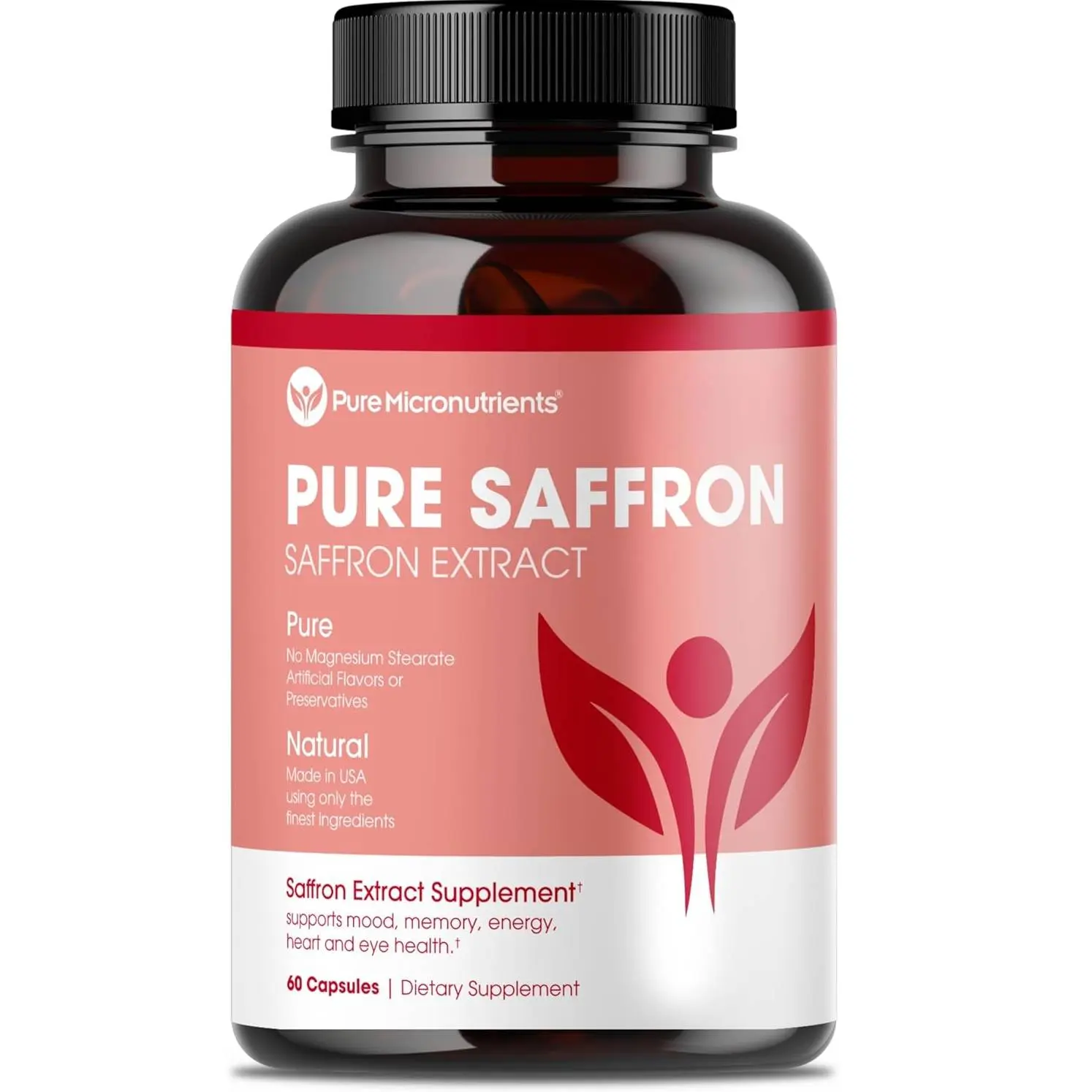 Saffron Supplements - 100% Pure Saffron Extract Capsules - Boost Energy & Mood, Support Eye & Heart Health