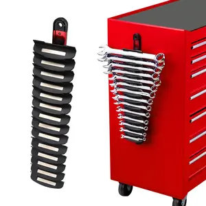 14-Slot Magnetic Wrench Storage Rack - Heavy-Duty Wrench Rack Detachable Wrench Storage Wall-Mounted Portable Tool Storage Rack Suitable for Tool Box Drawers Garage Workshop Kitchen Knives