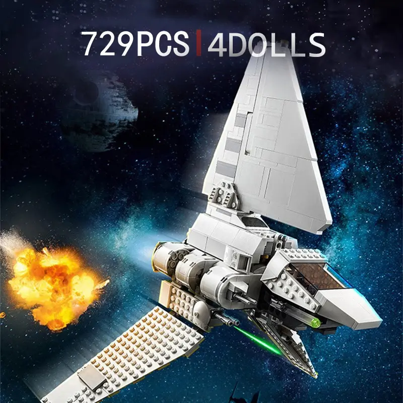 729pcs Star Destroyer Building Blocks Set, Mini Imperial Shuttle Millennium Falcon Model, Christmas New Year Gift for Ages 12+, Creative Building Blocks, Diy Building Block, Bricks, Building Blocks Kit