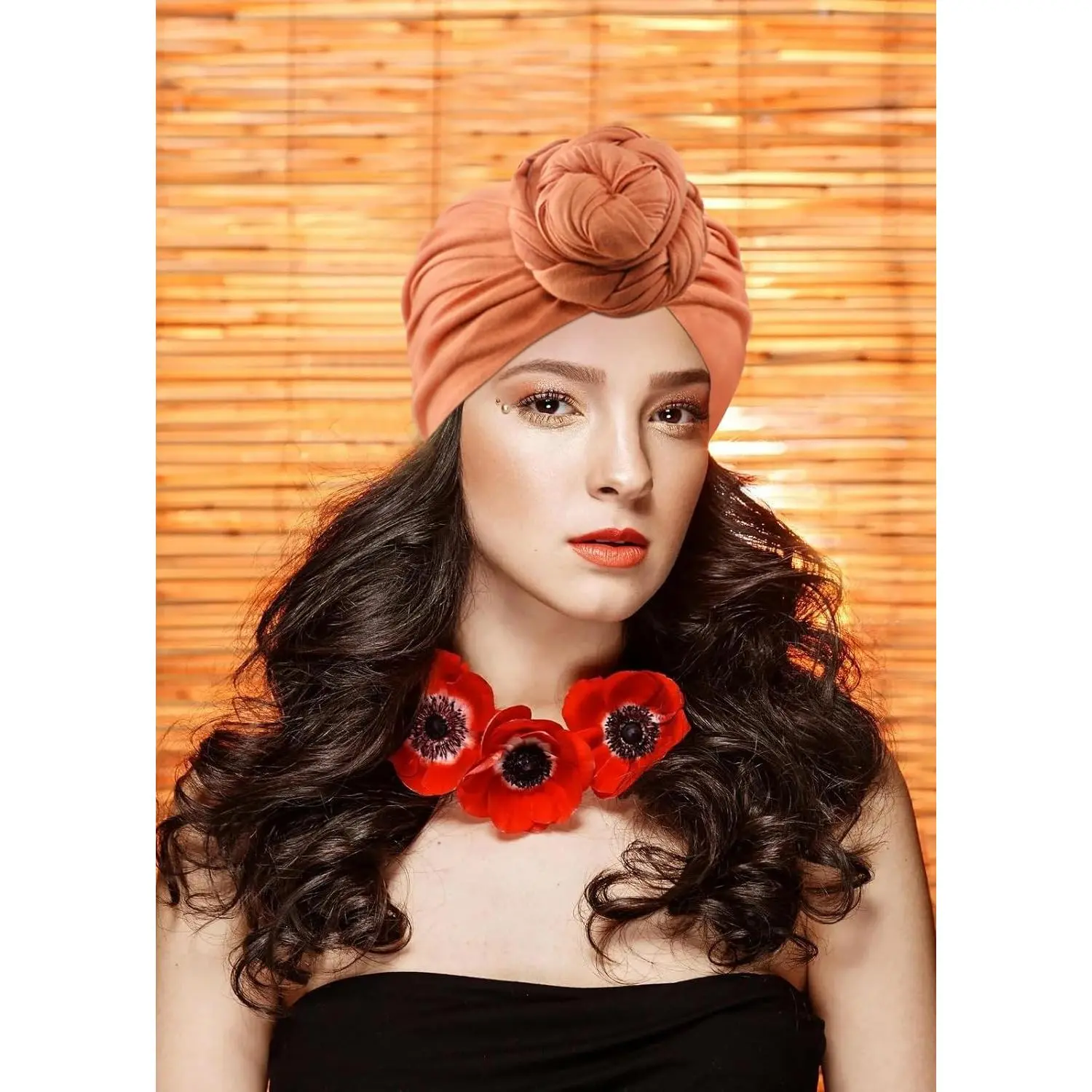 Satin Lined Pre-Tied Turban Durag Head Wrap for Sleeping Hair Protection Satin-Lined Halo Turban Head Wrap - Vintage Style For Men  main image 4