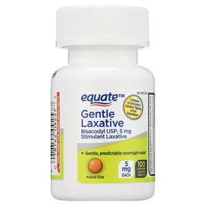 Equate Bisacodyl Laxative Tablets - Fast Constipation Relief, Gentle & Effective, 5mg, 100 Count for Digestive Health