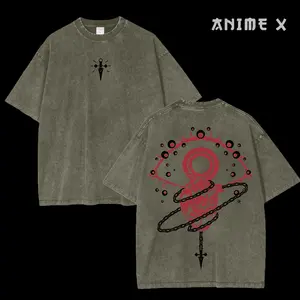 Retro Heavy Limited Kurapika Scarlet Eyes Hunter x Hunter Anime Double Printed Vintage Oversized Washed Tee Unisex Oversize Anime Manga Washed Heavyweight Cotton T-shirt, Gift For Anime Fan, Anime Lover