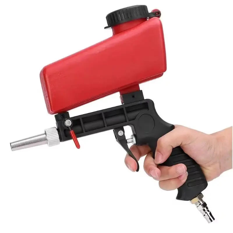 90psi Portable Sandblasting Gun | 3pcs Connector Set | Anti-Slip Design | Compatible with Air Compressors | Removes Rust, Oil, and Paint | Portable Design, Suitable for Automotive and Home Repairs
