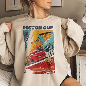 Lightning Mc.Queen Sweatshirts Rusteze cars T-shirt Piston Hoodie for Women Lady Top Womenswear