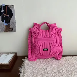 Women's Foldable Multifunctional Backpack - Geometric Pattern Design, Durable Fabric with Sturdy Handles & Adjustable Straps for Casual & Formal Use, Versatile Accessory, Minimalist Aesthetic, Lightweight Carry, Unisex Accessory