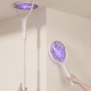Electric Mosquito Swatter, Extendable Fly Killer Racket with Auto/Manual Mode, 1200mAh Rechargeable Mosquito Bug Zapper for Bedroom, Kitchen, Patio, Outdoor, Garden Wireless Portable Zapper Multifunction#Summervibes