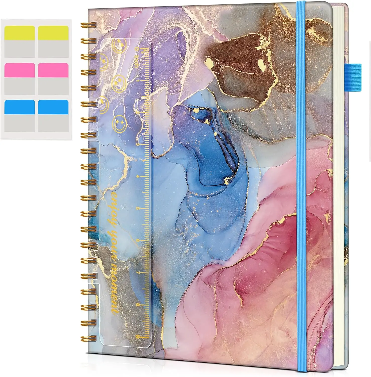 Hardcover M8-Large Spiral Notebook, 8.5x11 Inch A4 Size, 100 GSM College Ruled Lined Paper, Notebooks for School & Work Note Taking