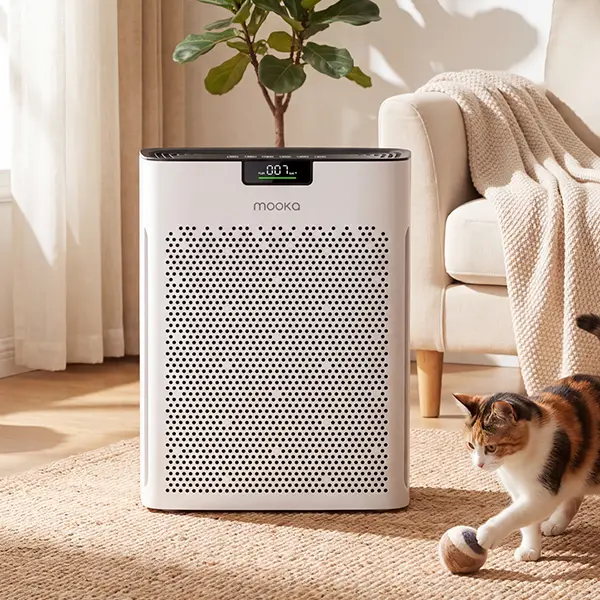 MOOKA Pet Air Purifiers for Home Large Room 2200Ft² with PM2.5 Sensor, Washable Filters,Fragrance Sponge, H13 HEPA Filter Pet Air Purifier for Bedroom, Air Cleaner for Smoke Dust Pollen Pets Hair Odor,dorm essentials,home essentials