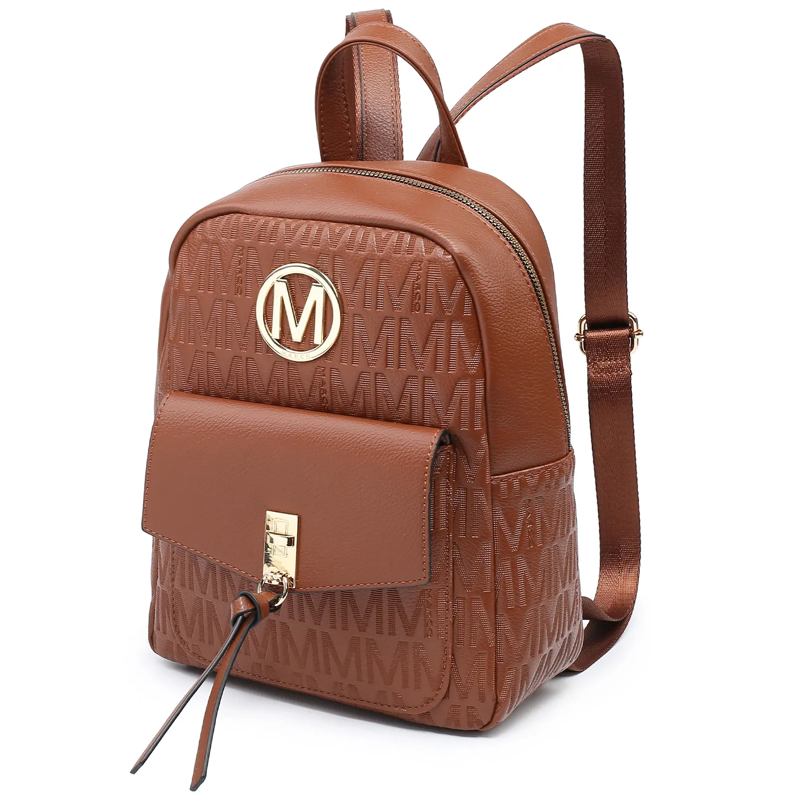 Faux Leather Travel Backpack Daypack with Tassel Women Handbags Casual Medium Size Womens Backpack Purse – FADEON main image 2
