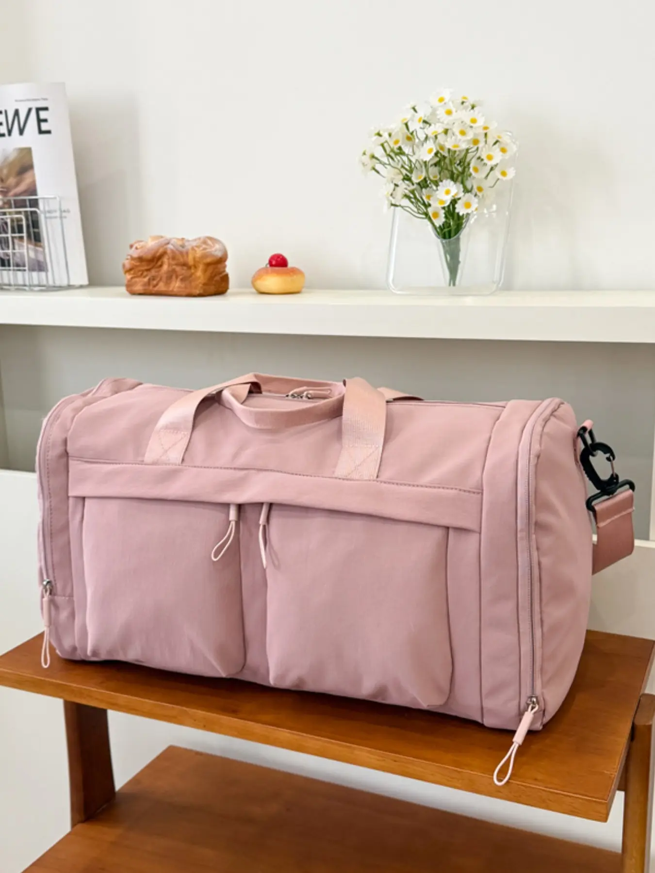 Women's Large Capacity Travel Bag, Foldable Waterproof Handbag, Lightweight Business & Fitness Bag, Multi-Functional Crossbody Sports Tote, Swim Gear Organizer, Travel Duffle Bag, Lightweight Travel Carrier, Travel Carryall, Multifunctional Travel Bag