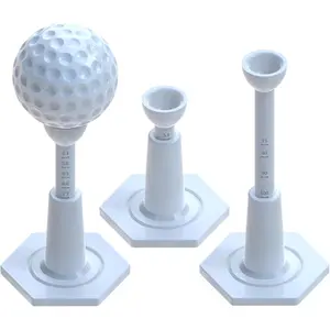 Adjustable Unbreakable Golf Tee,Rubber Golf Tees for Mats,Driving Range Tee,Flight Path Golf Simulator Accessories,3.9 Inch and 2.8 Inch ,  Golf Tees (2 Pack Blue+2 high Struts)