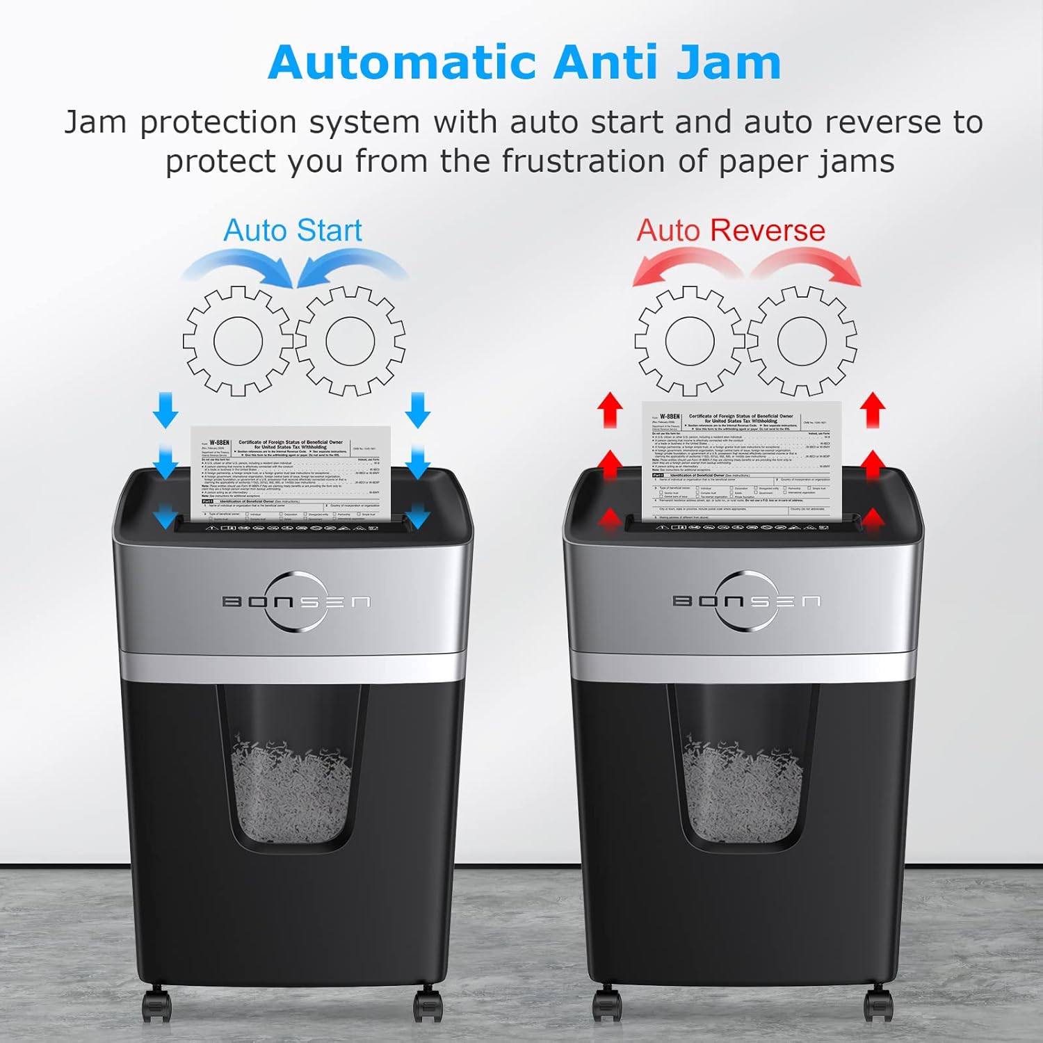 BONSEN 16-Sheet Heavy Duty Paper Shredder for Office, 60-Minute Running Time Cross-Cut CD Shredder with 60dB Low-Noise, 5.3-Gallon Pull Out Bin, Anti-Jam & Quiet Shredder for Home Office (S3102) Fathersdaygift Mechanical