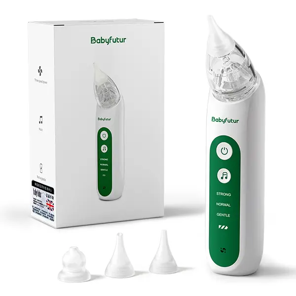 Baby Futur Electric Nasal Aspirator for Infants - 3-Speed Settings, Strong Suction, Soothing Music, Nasal Cleaning Tool for Babies, Nose Sucker for Infants