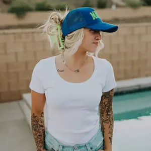 Neon Blue/Green Foam Hat