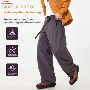 Kyn Apparel Men's 2026 Technical Cargo Pants Water-Resistant Workwear J-Cut Parachute Design Pleated Panel Active Trousers Loose Fit