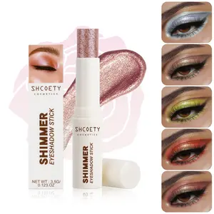 Q-shaped jelly texture Glitter eyeshadow stick, long-lasting and adheres well, does not smudge.