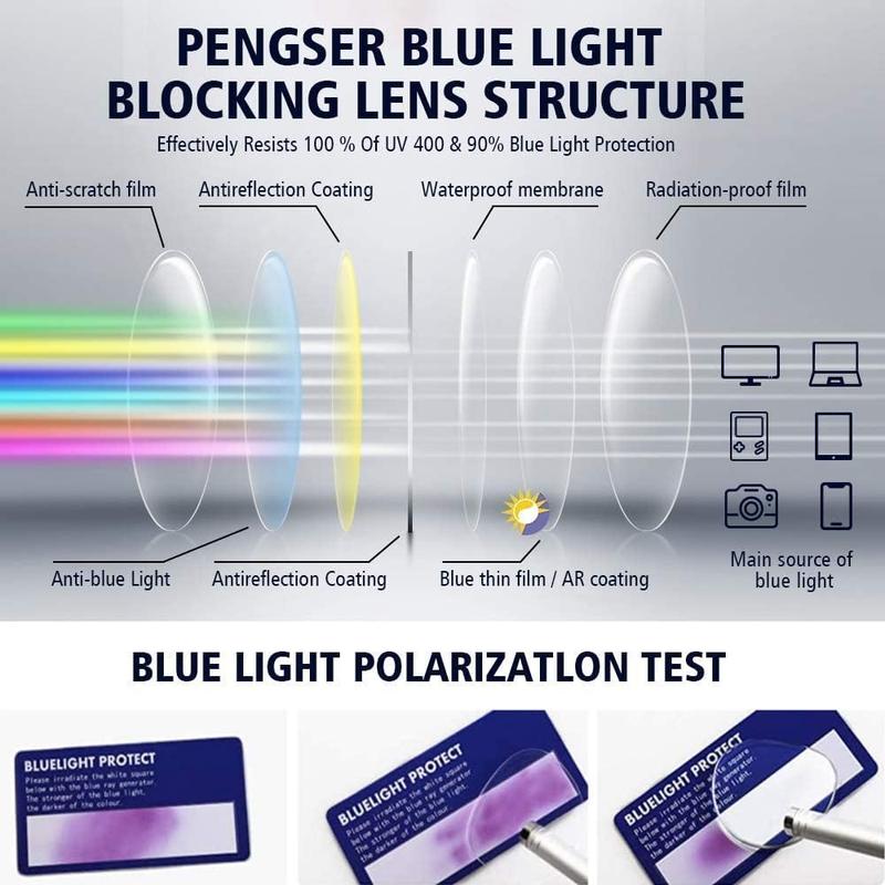 Blue Light Glasses Men Blue Light Blocking Women Anti UV Ray Computer Gaming Glasses Blue Blockers Glasses for Women Men Color Tinted