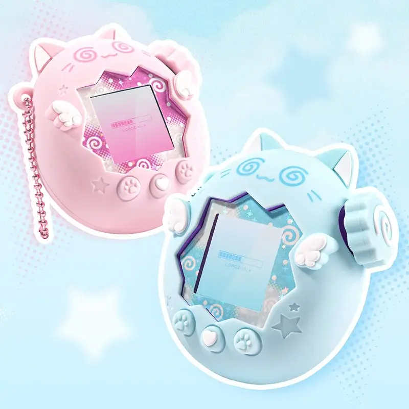 GeekShare Cut Circle Cat For Tamagotchi Paradies Silicone Protective Case Anti Fall Cute Carton Game Console Shell Gift Sticker