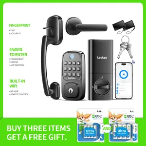 Smart Fingerprint Deadbolt Lock - Keyless Entry with WiFi, App Control & Auto-Lock, Easy Install for Front Doors