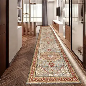 Boho Style Geometric Pattern Runner Rug, Bohemian style rugs, 1 Count Non-slip Soft Floor Mat, Decorative Carpet for Home Living Room Bedroom Study Room