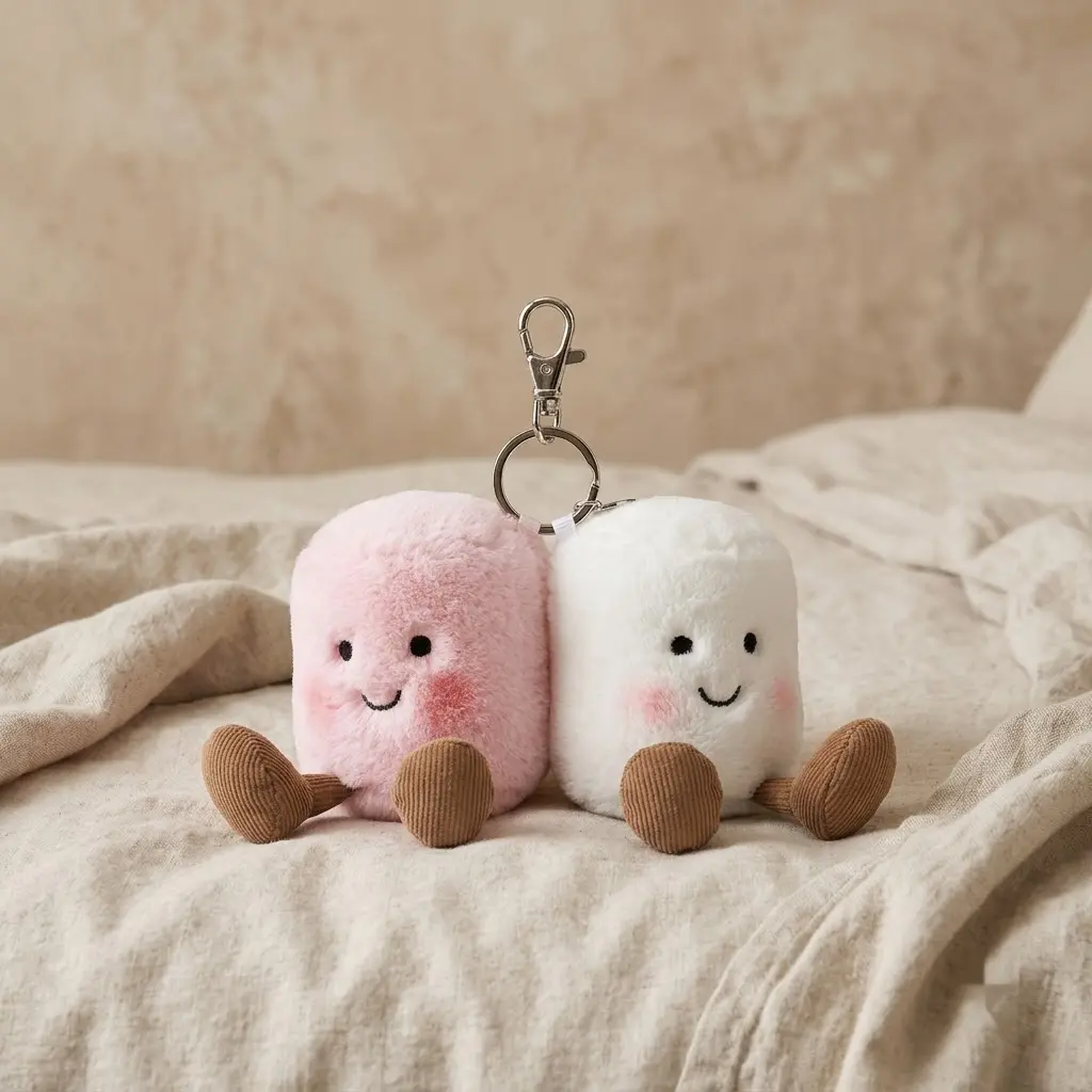 Jellycat Amuseables Marshmallow Pair Bag Charm – Sweet Soft Treat Duo for Backpacks, Handbags & Everyday Gifting