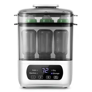Baby Bottle Steamer and Dryer, Electric Steamer and Dryer for Baby Bottles, 4-in-1 Bottle Steamer and Dryer, Universal Fit for All Bottles, LED Touch Screen, Auto Shut-Off