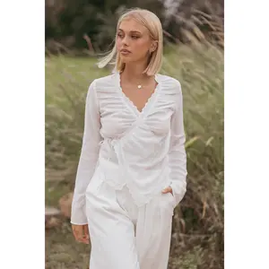 Adira Wrap Blouse - White