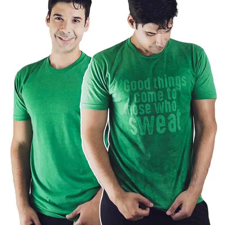Good Things Happen To Those Who Sweat - Sweat Activated Gym Shirt, Invisible Message Until you Sweat. Unisex, grew neck, workout clothes, gift for him, Funny, Premium Quality, Made in the USA, Breathable, Comfortable