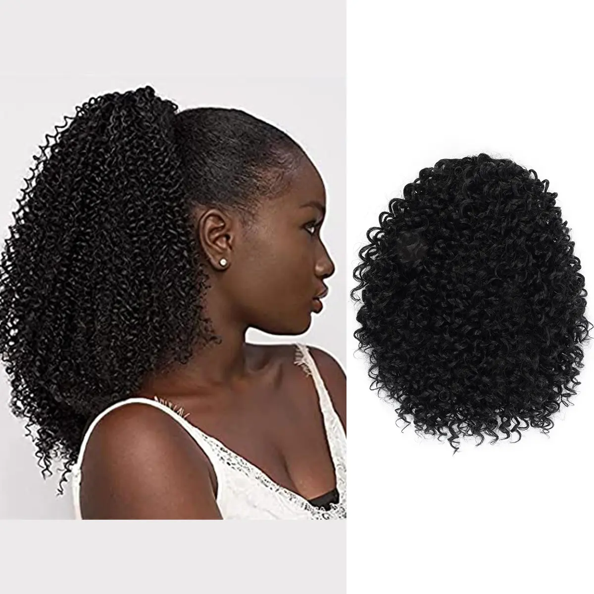 Instant Glitz Spiral Curl 12-Inch Hair Extension, Synthetic Drawstring Piece for Hairstyles, Average Size Cap, 112g, Ponytail Hairstyles
