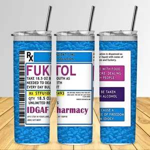 F@kitol Medicine 20 oz Stainless Steel Insulated Tumbler
