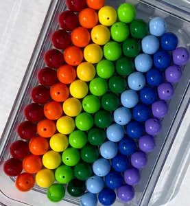 Rainbow Bubble Gum Bead Mixes 20mm Chunky Bead Mixes for Beading Jewelry Making Key Chains & Charm Accessory