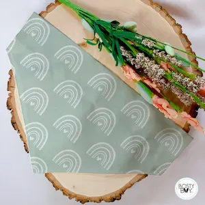 Boho Sage Rainbow Dog Bandana / Dog Costume / Over The Collar / Dog Gift / Dog Mom / Custom / Gift For Pets