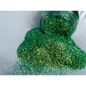 Limeade Green Iridescent Polyester Glitter 2 oz UV & Solvent Resistant High-Quality for Epoxy Nail Polish Tumblers Ornaments